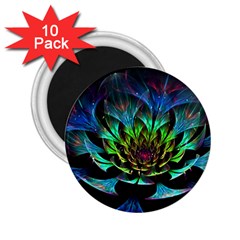 Fractal Flowers Abstract Petals Glitter Lights Art 3d 2 25  Magnets (10 Pack)  by BangZart