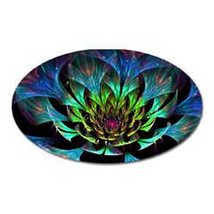 Fractal Flowers Abstract Petals Glitter Lights Art 3d Oval Magnet by BangZart