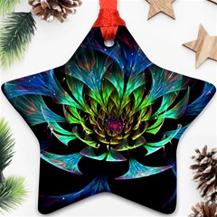 Fractal Flowers Abstract Petals Glitter Lights Art 3d Star Ornament (two Sides) by BangZart