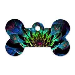 Fractal Flowers Abstract Petals Glitter Lights Art 3d Dog Tag Bone (two Sides) by BangZart