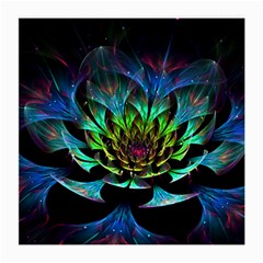 Fractal Flowers Abstract Petals Glitter Lights Art 3d Medium Glasses Cloth (2-side) by BangZart