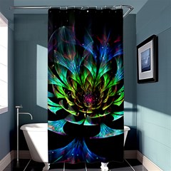 Fractal Flowers Abstract Petals Glitter Lights Art 3d Shower Curtain 36  X 72  (stall)  by BangZart