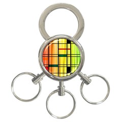 Line Rainbow Grid Abstract 3-ring Key Chains by BangZart