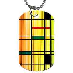 Line Rainbow Grid Abstract Dog Tag (one Side) by BangZart