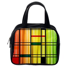 Line Rainbow Grid Abstract Classic Handbags (one Side) by BangZart