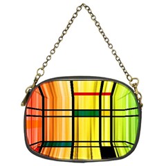 Line Rainbow Grid Abstract Chain Purses (one Side) 