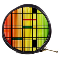 Line Rainbow Grid Abstract Mini Makeup Bags by BangZart