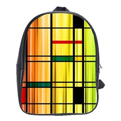 Line Rainbow Grid Abstract School Bags(large)  by BangZart