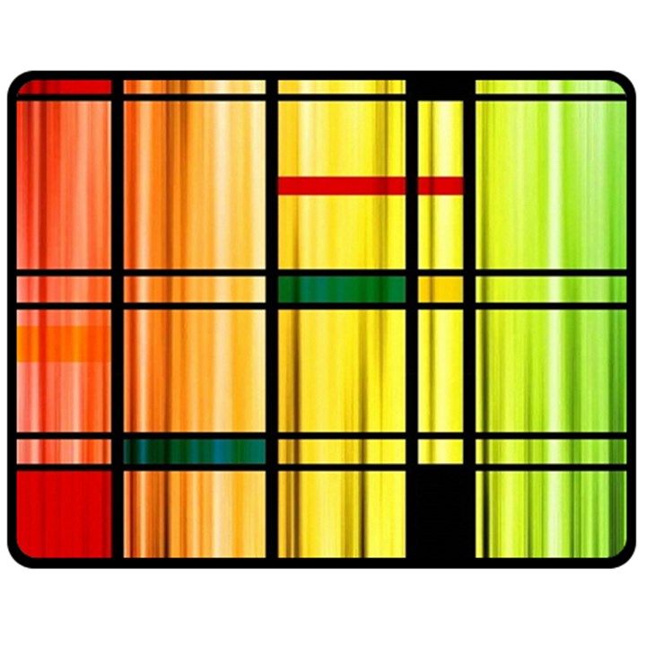 Line Rainbow Grid Abstract Fleece Blanket (Medium) 