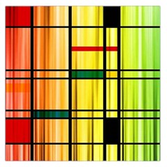 Line Rainbow Grid Abstract Large Satin Scarf (square) by BangZart