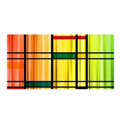 Line Rainbow Grid Abstract Satin Wrap by BangZart