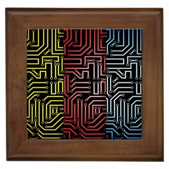 Circuit Board Seamless Patterns Set Framed Tiles by BangZart