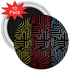 Circuit Board Seamless Patterns Set 3  Magnets (10 Pack) 