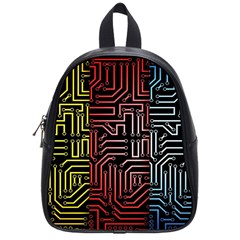 Circuit Board Seamless Patterns Set School Bags (small)  by BangZart