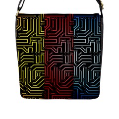 Circuit Board Seamless Patterns Set Flap Messenger Bag (l)  by BangZart