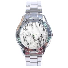 Marble Pattern Stainless Steel Analogue Watch