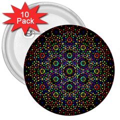 The Flower Of Life 3  Buttons (10 Pack) 