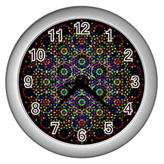 The Flower Of Life Wall Clocks (silver)  by BangZart