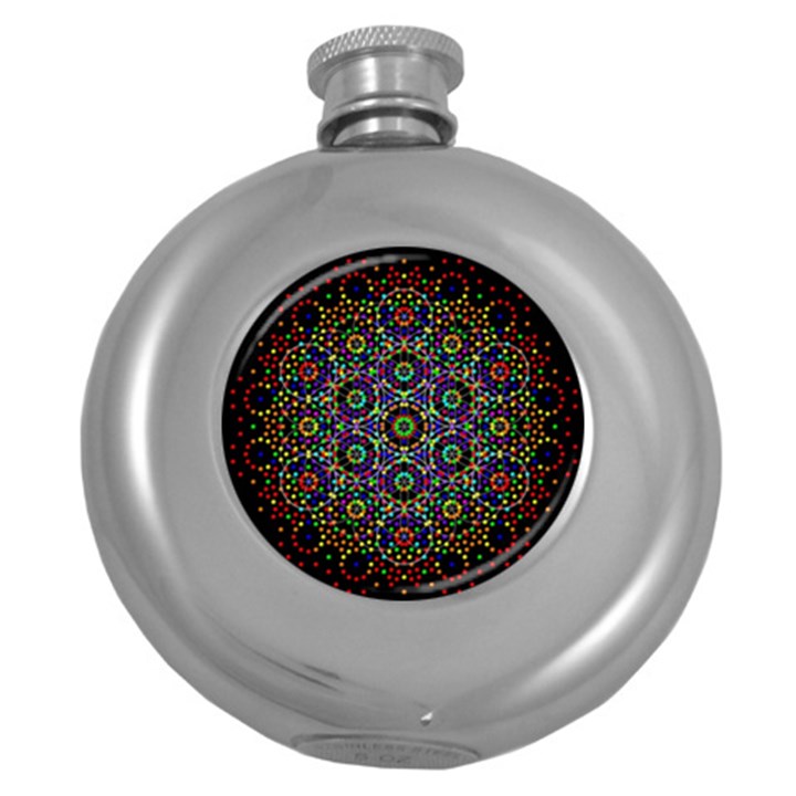 The Flower Of Life Round Hip Flask (5 oz)