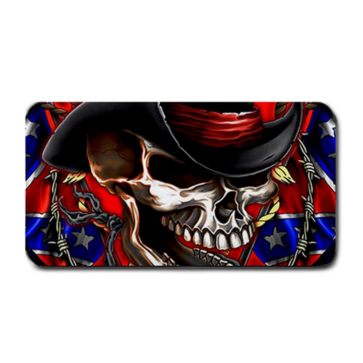 Confederate Flag Usa America United States Csa Civil War Rebel Dixie Military Poster Skull Medium Bar Mats