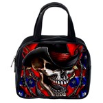 Confederate Flag Usa America United States Csa Civil War Rebel Dixie Military Poster Skull Classic Handbags (2 Sides) Back