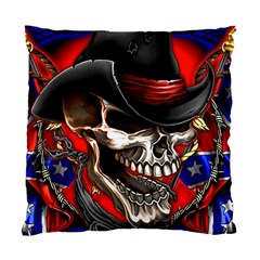 Confederate Flag Usa America United States Csa Civil War Rebel Dixie Military Poster Skull Standard Cushion Case (one Side) by BangZart