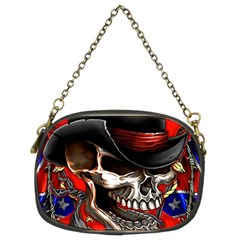 Confederate Flag Usa America United States Csa Civil War Rebel Dixie Military Poster Skull Chain Purses (two Sides)  by BangZart