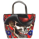 Confederate Flag Usa America United States Csa Civil War Rebel Dixie Military Poster Skull Bucket Bags Back