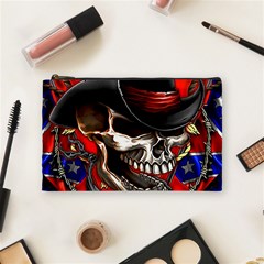 Confederate Flag Usa America United States Csa Civil War Rebel Dixie Military Poster Skull Cosmetic Bag (medium)  by BangZart