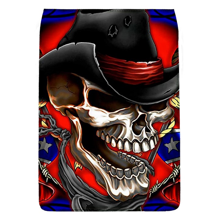 Confederate Flag Usa America United States Csa Civil War Rebel Dixie Military Poster Skull Flap Covers (L) 