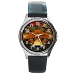 Fox Round Metal Watch Front