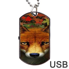 Fox Dog Tag Usb Flash (two Sides) by BangZart