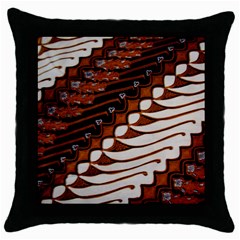 Traditional Batik Sarong Throw Pillow Case (black) by BangZart