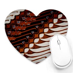 Traditional Batik Sarong Heart Mousepads by BangZart