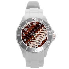 Traditional Batik Sarong Round Plastic Sport Watch (l) by BangZart