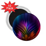 Colored Rays Symmetry Feather Art 2.25  Magnets (10 pack)  Front