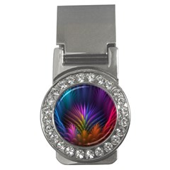 Colored Rays Symmetry Feather Art Money Clips (cz)  by BangZart