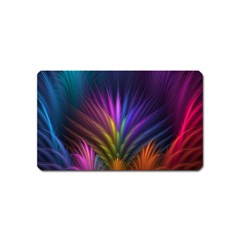 Colored Rays Symmetry Feather Art Magnet (name Card) by BangZart