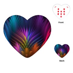 Colored Rays Symmetry Feather Art Playing Cards (heart)  by BangZart