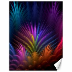 Colored Rays Symmetry Feather Art Canvas 12  X 16   by BangZart