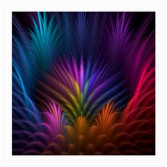 Colored Rays Symmetry Feather Art Medium Glasses Cloth by BangZart