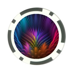 Colored Rays Symmetry Feather Art Poker Chip Card Guard by BangZart