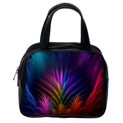 Colored Rays Symmetry Feather Art Classic Handbags (one Side) by BangZart