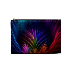 Colored Rays Symmetry Feather Art Cosmetic Bag (medium)  by BangZart