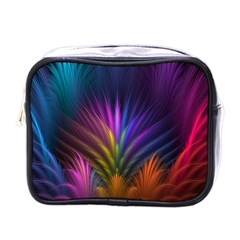 Colored Rays Symmetry Feather Art Mini Toiletries Bags by BangZart