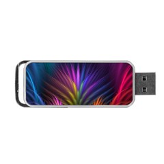 Colored Rays Symmetry Feather Art Portable Usb Flash (one Side)