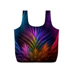 Colored Rays Symmetry Feather Art Full Print Recycle Bags (S)  Front