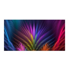 Colored Rays Symmetry Feather Art Satin Wrap