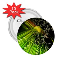 Electronics Machine Technology Circuit Electronic Computer Technics Detail Psychedelic Abstract Patt 2 25  Buttons (10 Pack) 