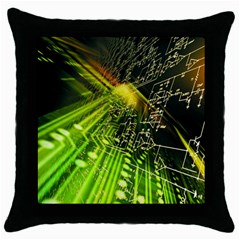 Electronics Machine Technology Circuit Electronic Computer Technics Detail Psychedelic Abstract Patt Throw Pillow Case (black) by BangZart